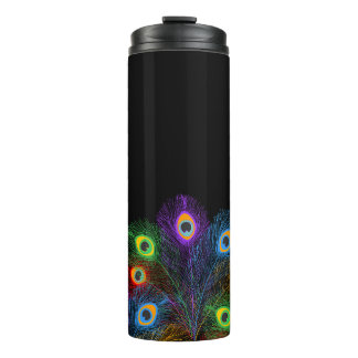 Farbenfrohe Pfauenväter Thermal Tumbler Thermosbecher