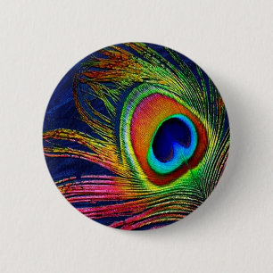 Farbenfrohe Pfaufüßer Drucke Button