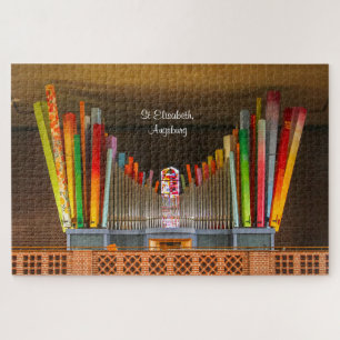 Farbenfrohe Pfeifenorgel im Augsburger Rätsel Puzzle