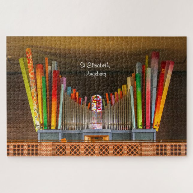 Farbenfrohe Pfeifenorgel im Augsburger Rätsel Puzzle (Horizontal)