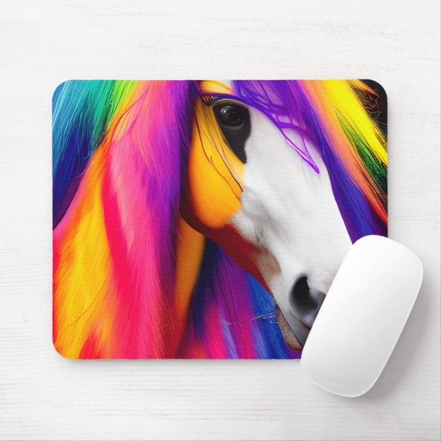 Farbenfrohe Pferde Mousepad (Mit Mouse)