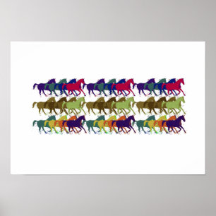farbenfrohe Pferde Poster