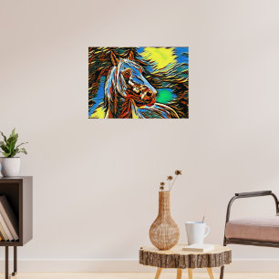 Farbenfrohe Pferde Print Poster