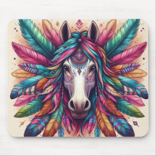 Farbenfrohe Pferdemuse Mousepad