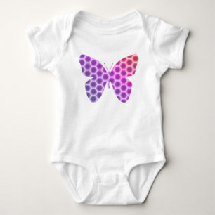 Farbenfrohe pfirsichrosa Lila geometrische Schmett Baby Strampler