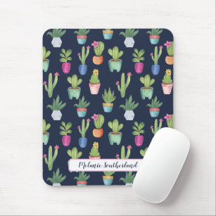 Farbenfrohe Pflanze und Personalisierte Kaktus Mousepad
