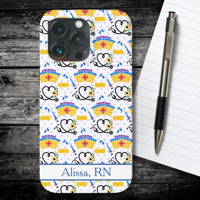 Farbenfrohe Pflegewerkzeuge für blaue Polka-Punkte Case-Mate iPhone Hülle (Von Creator hochgeladen)