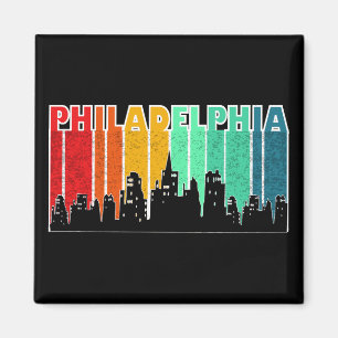 Farbenfrohe Philadelphia Retro Sunset Cityscape Magnet