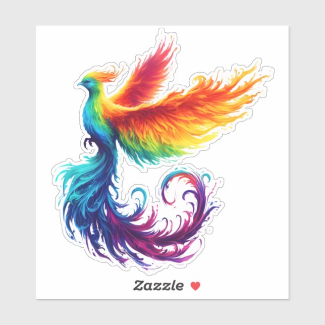 Farbenfrohe Phoenix Bird Diversity LGBTQ Liebe Aufkleber (Blatt)