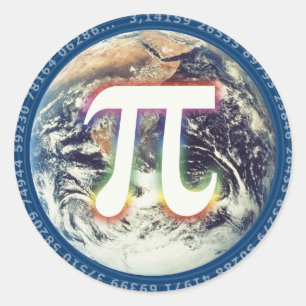Farbenfrohe Pi - mathematischer Aufkleber
