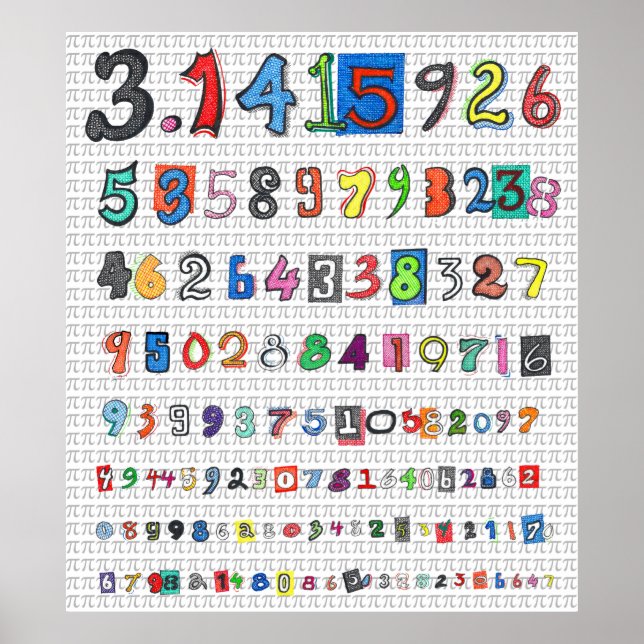 Farbenfrohe Pi Poster (Vorne)