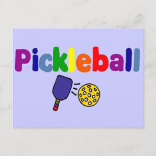 Farbenfrohe Pickleball Art Design Postkarte