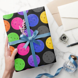 Farbenfrohe Pickleball Geschenkpapier