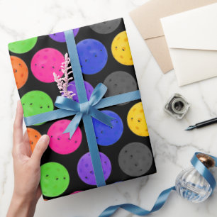 Farbenfrohe Pickleball Geschenkpapier