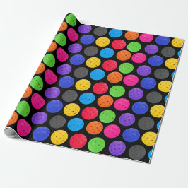 Farbenfrohe Pickleball Geschenkpapier