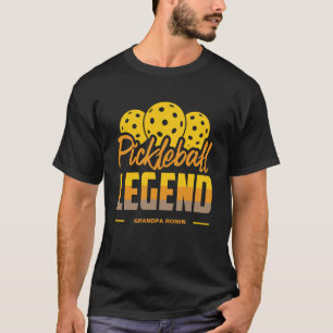 Farbenfrohe Pickleball-Legende mit Namen T-Shirt
