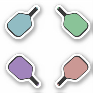 Farbenfrohe Pickleball Paddles Aufkleber