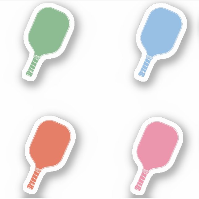 Farbenfrohe Pickleball Paddles Aufkleber (Vorderseite)