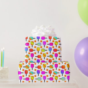 Farbenfrohe, pickleball Paddles, orange Pickleball Geschenkpapier