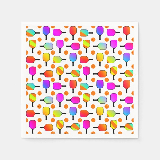 Farbenfrohe, pickleball Paddles, orange Pickleball Serviette (Vorderseite)