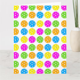 Farbenfrohe Pickleball-Punkt Grußkarte Karte