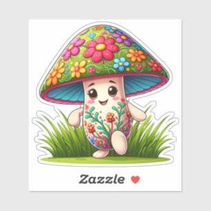 Farbenfrohe Pilgerstätte im Grünen Aufkleber