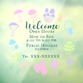 Farbenfrohe Pilze Fensteraufkleber