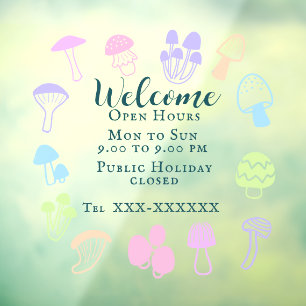 Farbenfrohe Pilze Fensteraufkleber