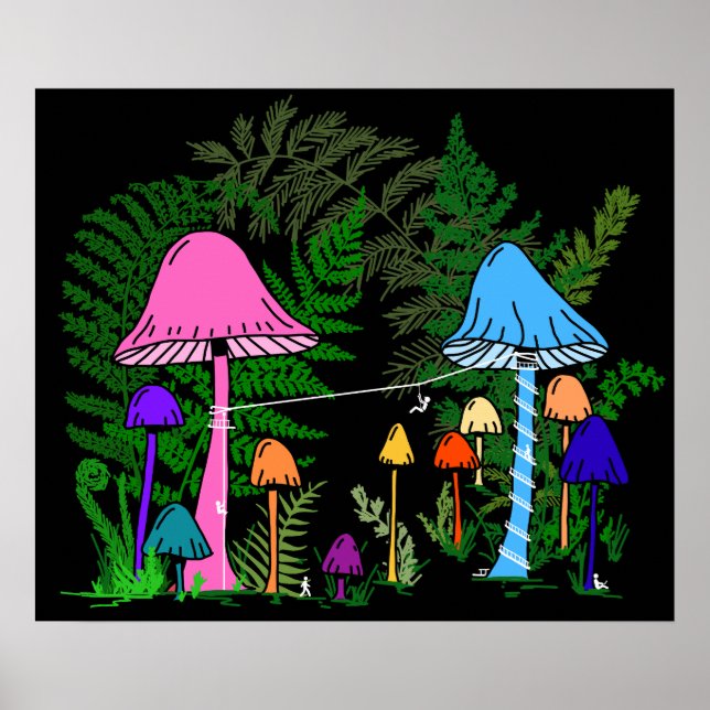 Farbenfrohe Pilze Poster (Vorne)