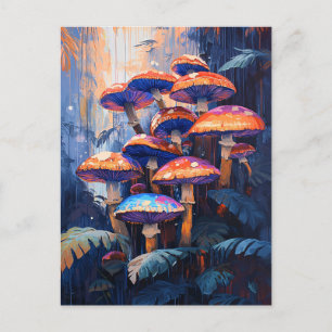 Farbenfrohe Pilze Regenwald-Dschungel Postkarte
