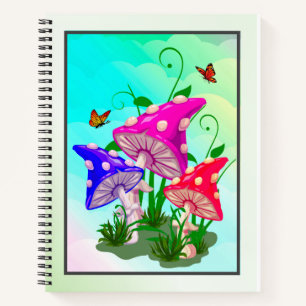 Farbenfrohe Pilze SpiralNotebook Notizbuch