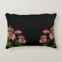 farbenfrohe Pinkblumen auf schwarzem Hintergrund