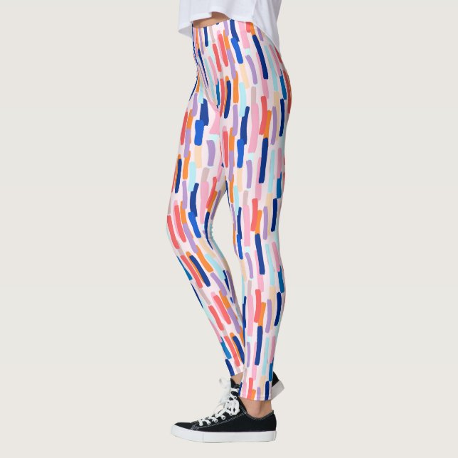 Farbenfrohe Pinselstriche Leggings (Links)