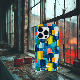 Farbenfrohe Pinselstriche mit Individuelle Name Case-Mate iPhone 14 Pro Hülle