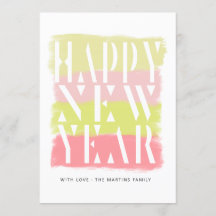 Farbenfrohe Pinselstriche Modern Happy New Year Ca