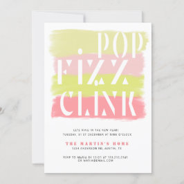 Farbenfrohe Pinselstriche Modern New Year Partys C Einladung