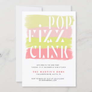 Farbenfrohe Pinselstriche Modern New Year Partys C Einladung