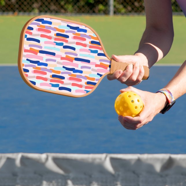 Farbenfrohe Pinselstriche Pickleball Schläger (InSitu)