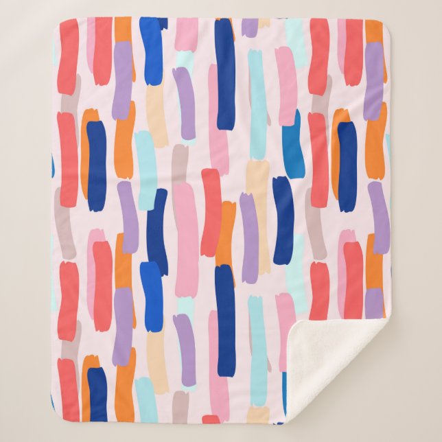 Farbenfrohe Pinselstriche Sherpadecke (Vorderseite)