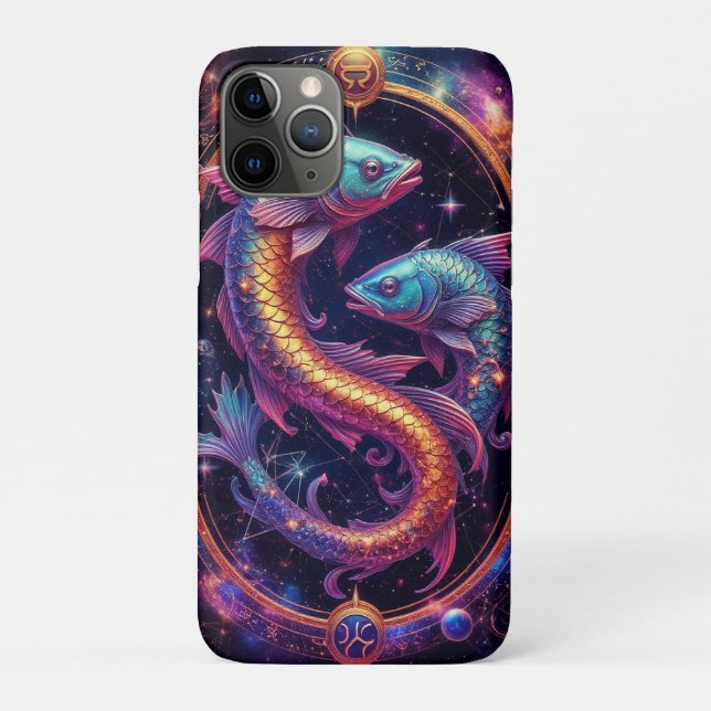 Farbenfrohe Pisces Zodiac-Symbol Case-Mate iPhone Hülle (Rückseite)