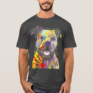 Farbenfrohe Pitbull Terrier Dog Lover Vater Mama B T-Shirt