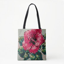 Farbenfrohe pixelige Hibiskusblüte 