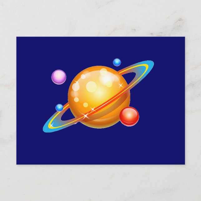 Farbenfrohe Planeten Postkarte (Vorderseite)