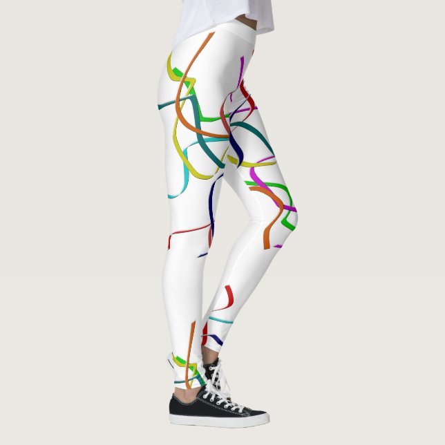 Farbenfrohe Plastikstreifen Leggings (Rechts)