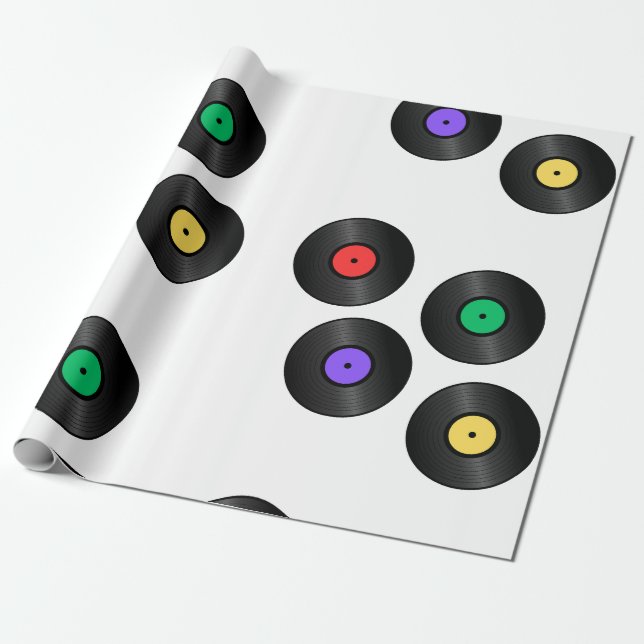 "Farbenfrohe Platten" Geschenkpapier (Ungerollt)