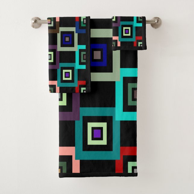 Farbenfrohe Plätze für Abstraktes Art Towel Set (Insitu)