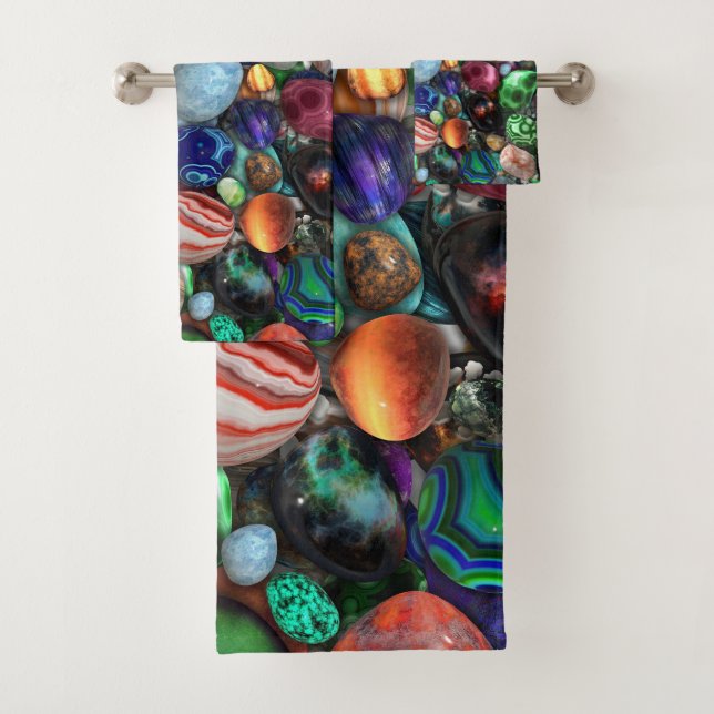 Farbenfrohe polierte Steine Badhandtuch Set (Insitu)