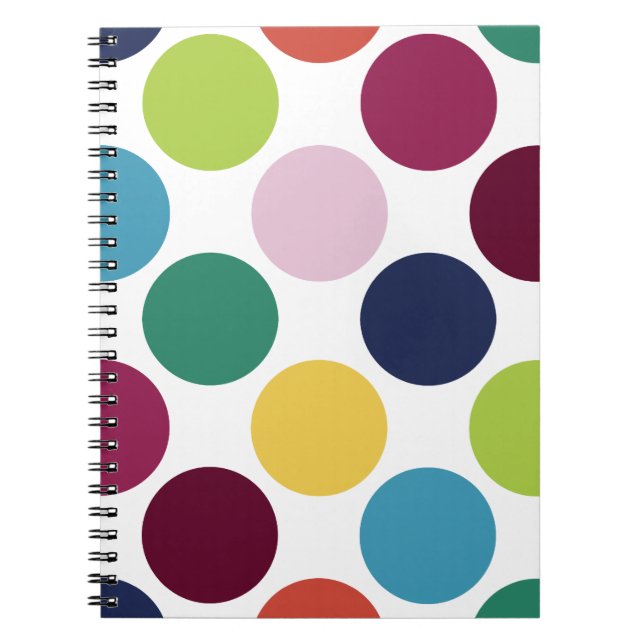Farbenfrohe Polka Dot Bubble Round Spiral Notebook Notizblock (Vorderseite)