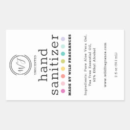 Farbenfrohe Polka Dot Large Hand Sanitizer Seife Rechteckiger Aufkleber