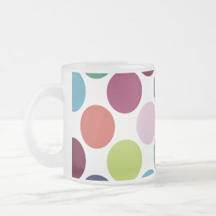 Farbenfrohe Polka Dot Mattiertes Glas Kaffee Tasse